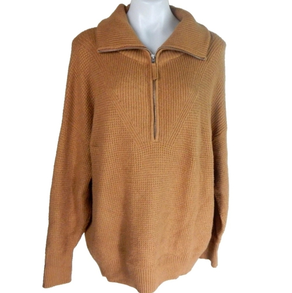 Aerie CozyUp Waffle Knit Quarter Zip Sweater